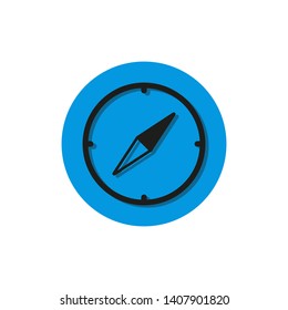 Blue compass icon. Vector illustration. Isolated.