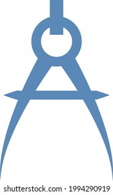 Blauer Kompass, Illustration, auf weißem Hintergrund.