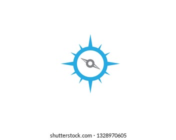 Blue compass with Indicators for logo design