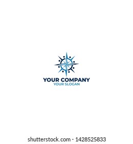 Blue Compass  Logo Design Vector