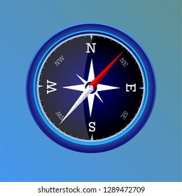 blue compass on blue backround