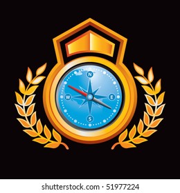 blue compass orange and black royal display