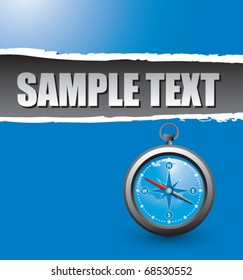 blue compass ripped banner