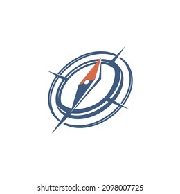 Blue compass sketched compass icon design. Vector illustration EPS.8 EPS.10