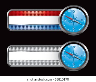 blue compass striped banners