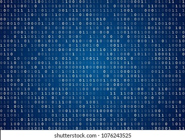 Blue computer binary code program screen listing table background