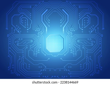 Blue computer chip vector illustration