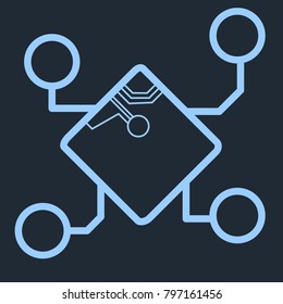 blue computer CIP icon vector design