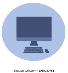 blue computer icon for web