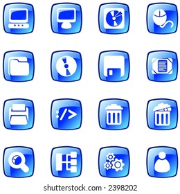 Blue computer icons