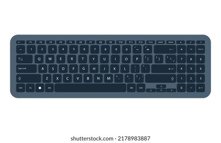 Blue computer keyboard isolated on white	