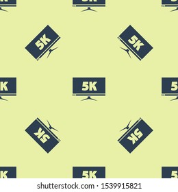 Blue Computer PC monitor display with 5k video technology icon isolated seamless pattern on yellow background.  Vector Illustration