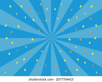 Blue concentrated line and background vector illustration of confetti