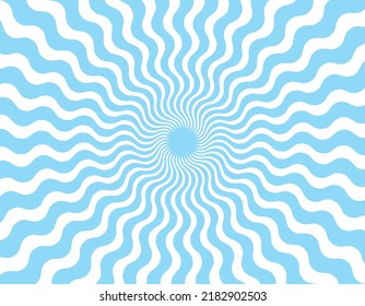 Blue concentrated line made of zigzag lines