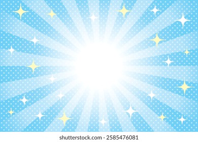 Blue concentrated lines and sparkling polka dot background material