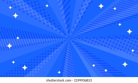 blue concentrated lines with stripes and dots and glitter