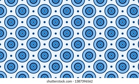 Blue Concentric Circles Pattern Background Vector