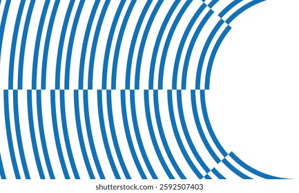 Blue Concentric Lines Creating Optical Illusion with Geometric Precision. Modern Abstract Pattern for Digital and Print Design