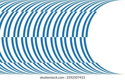 Blue Concentric Lines Creating Optical Illusion with Geometric Precision. Modern Abstract Pattern for Digital and Print Design