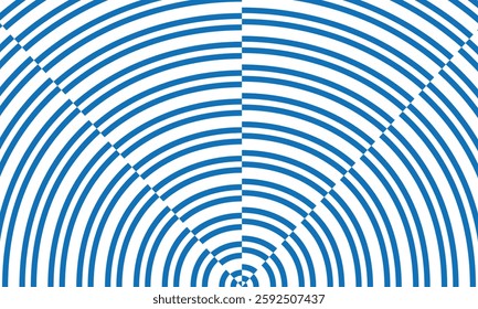 Blue Concentric Lines Creating Optical Illusion with Geometric Precision. Modern Abstract Pattern for Digital and Print Design