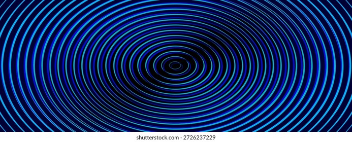 Pared de arte de diseño de fondo abstracto de patrón de línea espiral concéntrica azul