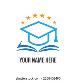 Blue concept education logo with star