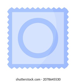 Blue condom packaging design. Safe sex, prevention of HIV and AIDS. Contraception concept.