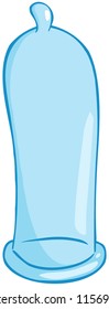 Blue Condom. Vector Illustration