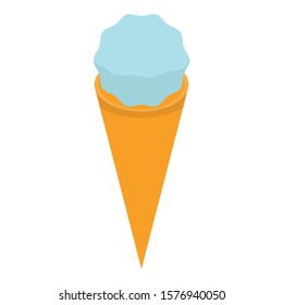 Blue cone ice cream icon. Isometric of blue cone ice cream vector icon for web design isolated on white background