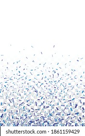 Blue confetti background falling on a transparent background