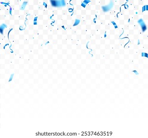 Blue confetti birthday background. Celebration Event and Party confetti and ribbons. confetti,