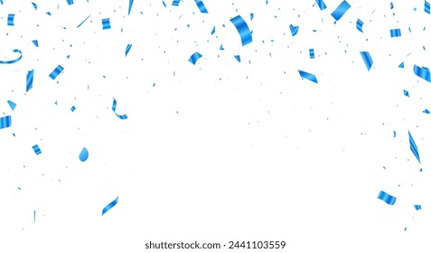 Blue confetti border frame repeat pattern. Great for a birthday party or an event celebration invitation or decor.