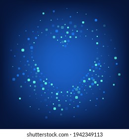 Blue Confetti Carnaval Blue Vector Background. Flying Particle Design. Celebration Rhombus Banner. Turquoise Independence Texture.