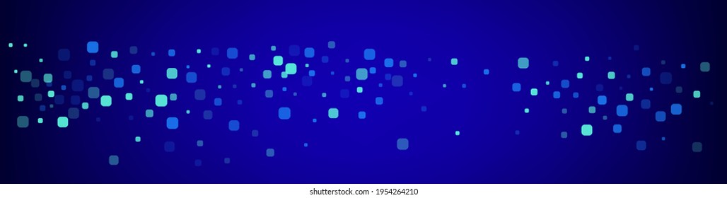Blue Confetti Celebrate Blue Vector Background. Abstract Cell Pattern. Celebration Rhombus Postcard. Turquoise Carnaval Banner.