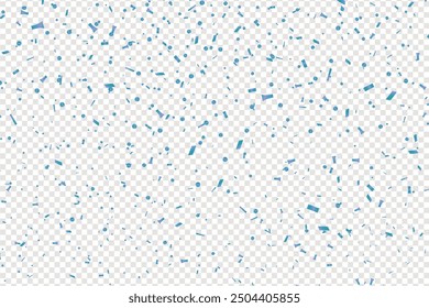 Blue Confetti Celebration. holiday, birthday, Abstract background party celebration blue confetti. Falling shiny blue confetti isolated on transparent background, Blue confetti and ribbon.
