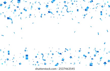 Blue confetti. Confetti celebration party background design, Falling shiny blue confetti isolated on transparent background, Celebration carnival ribbons, confetti,
