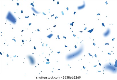 Blue Confetti decoration elements for birthday, carnival, anniversary, holiday and celebration party. Isolated vector design elements, luxury greeting rich card. Design for various parties