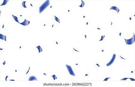 Blue Confetti decoration elements for birthday, carnival, anniversary, holiday and celebration party. Isolated vector design elements, luxury greeting rich card. Design for various parties