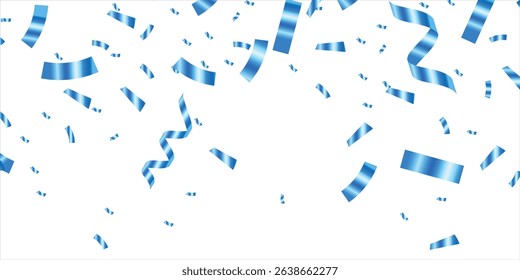 Blue Confetti decoration elements for birthday, carnival, anniversary, holiday and celebration party. Isolated vector design elements, luxury greeting rich card. Design for various parties
