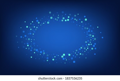 Blue Confetti Effect Blue Vector Background. Celebrate Square Illustration. Invitation Particle Pattern. Turquoise Decoration Texture.