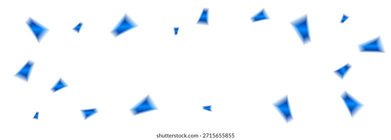 Blue Confetti Falling on White Background. Festive Celebrations. Wallpaper. Vector Illustration