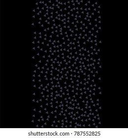 Blue Confetti in the Form of Triangles Making Bid Vertical Stripe in the Center of the Image on Black Background