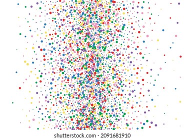 Blue Confetti Gift Texture. Circle Happy Illustration. Orange Cartoon Dot. Red Catching Round Background.