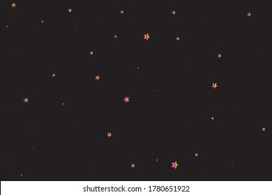 Blue Confetti Holiday. Pink Starry Sky. Red Stars Poster. Yellow Vector Greeting. Coral Pattern Cosmos. Purple Texture Sky. Celebration Symbol. Party Card.