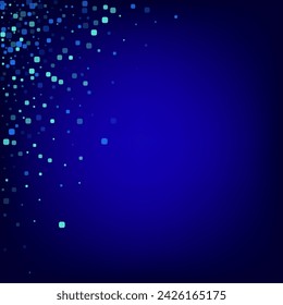 Blue Confetti Independence Blue Vector Background. Invitation Cell Texture. Carnaval Rhombus Design. Turquoise Celebration Postcard.