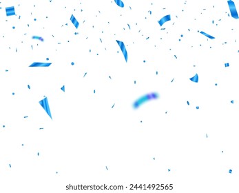 Blue Confetti Isolated. Celebrate Vector Illustration