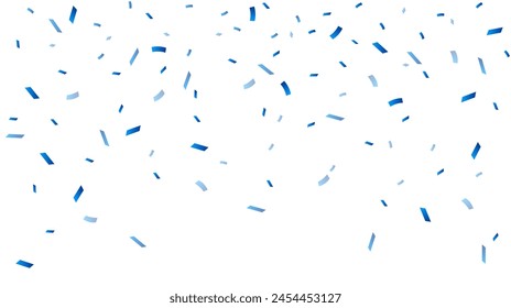 Blue confetti isolated on white background. Festive confetti decoration element. Vector illustration