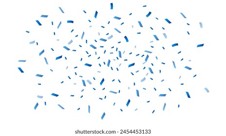 Blue confetti isolated on white background. Festive confetti decoration element. Vector illustration
