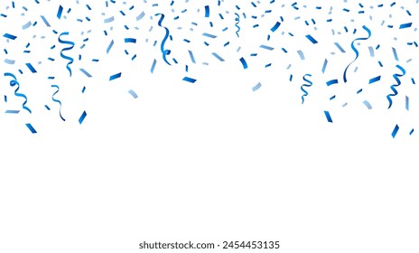Blue confetti isolated on white background. Festive confetti decoration element. Vector illustration