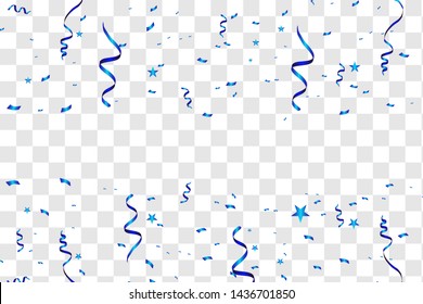 Blue confetti isolated. vector illustration 